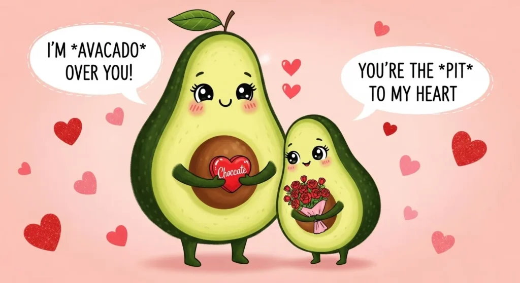 Cute Avocado Valentine Puns 