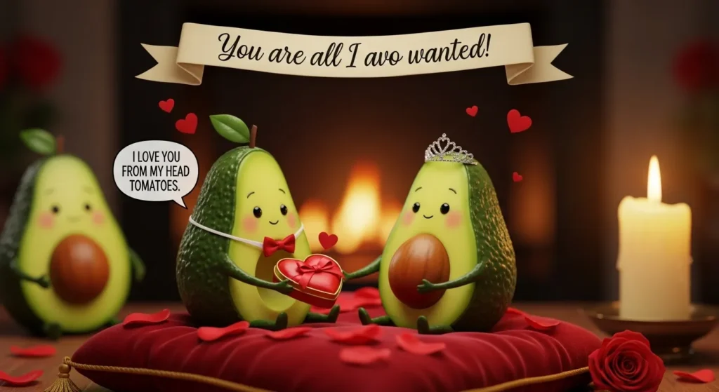 Romantic Avocado Valentine Puns
