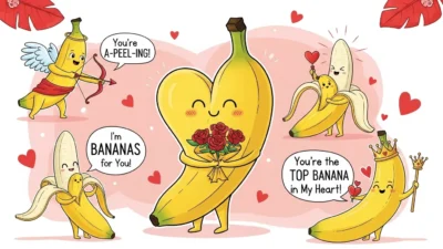Banana Puns Valentine’s Day